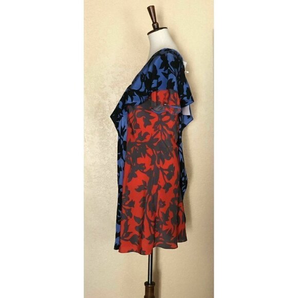 Diane Von Furstenberg Ruffle Silk V-Neck Dress 2 - Picture 5 of 12